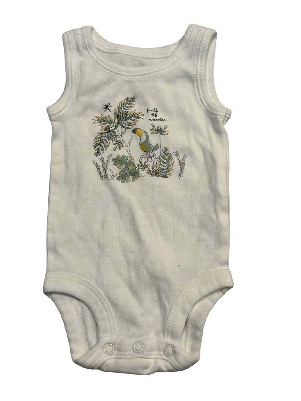 Carter’s Newborn “Full of Wonder” Toucan Sleeveless Bodysuit - Picture 1 of 2